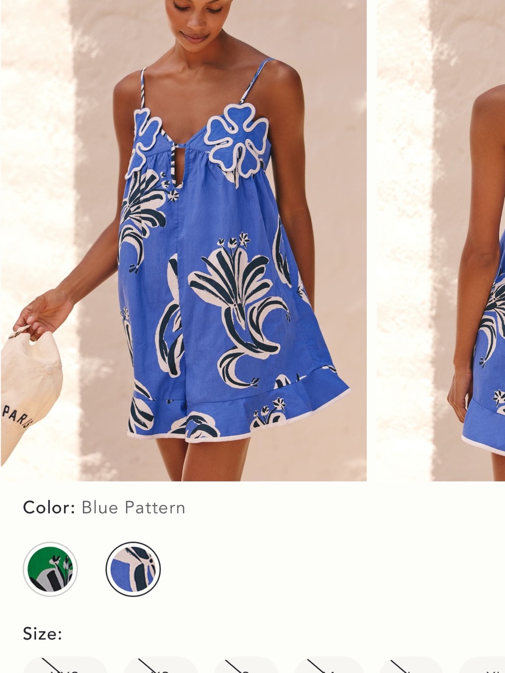 Anthropologie Blue Floral-Patterned Romper
